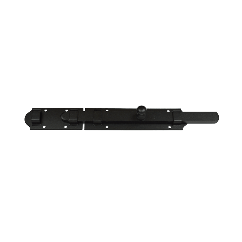 Closeup of European Lockset with black powder coating.