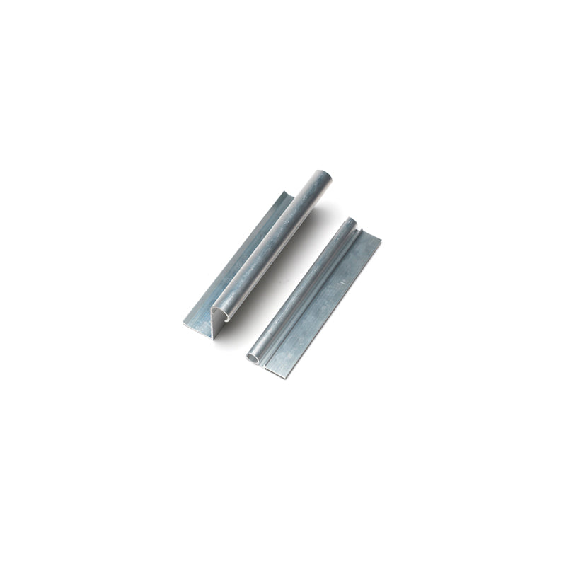 Closeup of aluminum Continuous Bermuda Hinge.