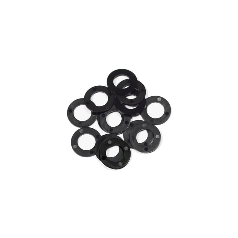 Closeup of Pintel Black Nylon Washer.