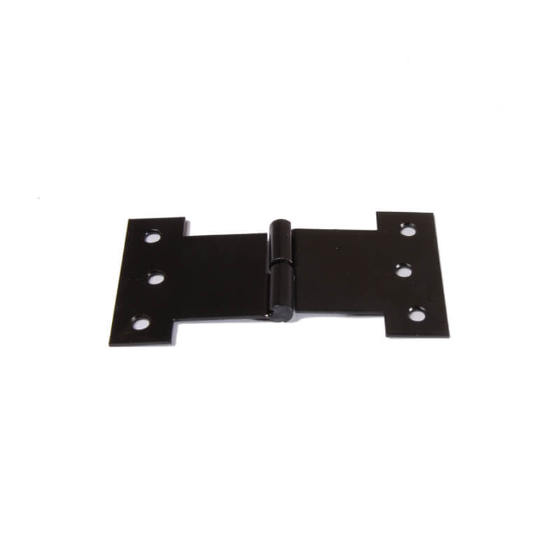 Closeup of Light Duty H Style Lift Off Hinge with black powder coating.