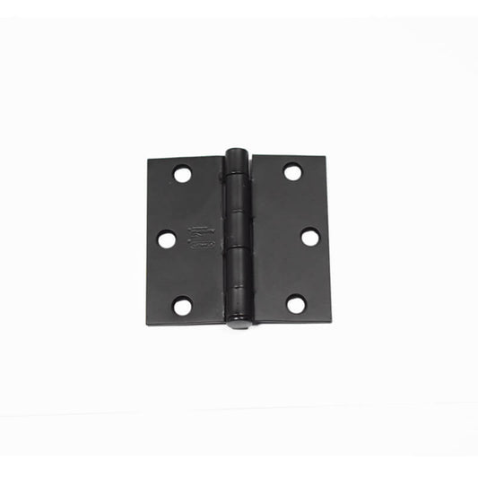 Closeup of Butt Hinge with black powder coating.