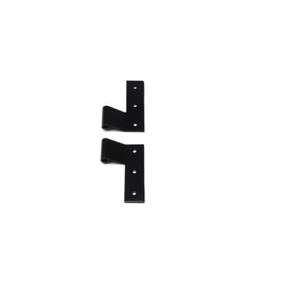 Closeup of Stainless Steel Standard Duty Strap Hinge with black powder coating.