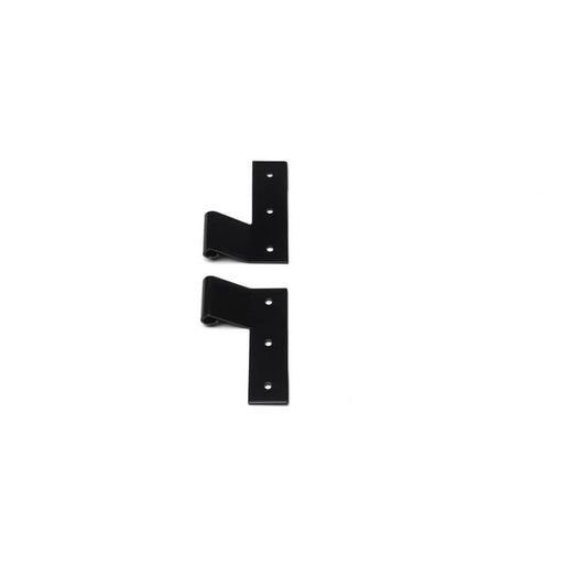 Closeup of Stainless Steel Standard Duty Strap Hinge with black powder coating.