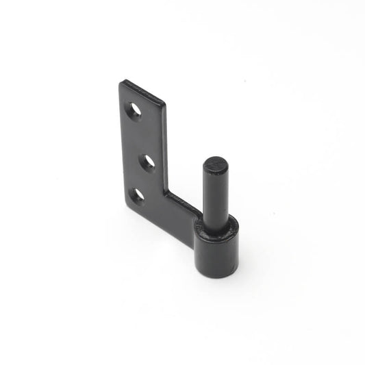 Closeup of Heavy Duty Jamb Pintel with black powder coating.