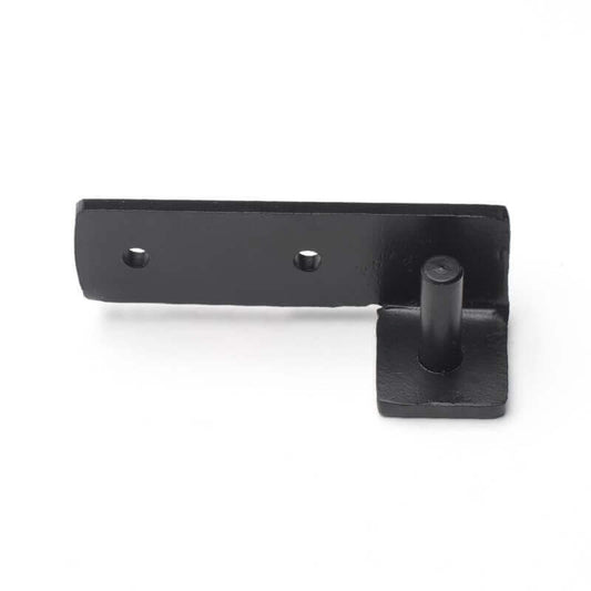Closeup of Heavy Duty Brick Mount Pintel with black powder coating.
