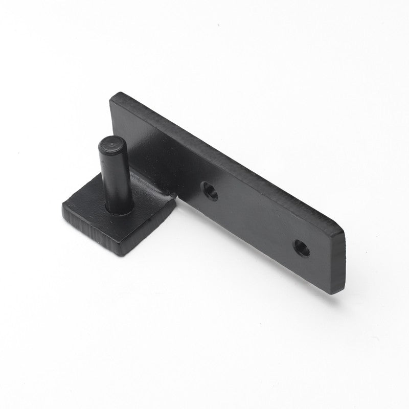 Closeup of Heavy Duty Brick Mount Pintel with black powder coating.