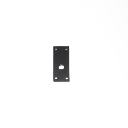 Closeup of Escutcheon Plate with black powder coating.
