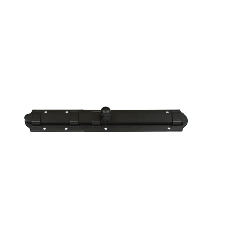 Closeup of European Lockset with black powder coating.