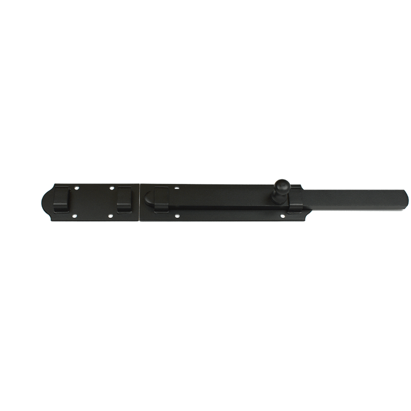 Closeup of European Lockset with black powder coating.