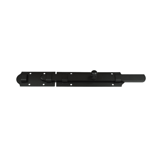 Closeup of European Lockset with black powder coating.