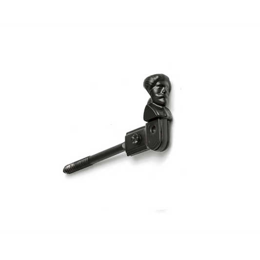 Closeup of European La Jeune Femme Tieback with black powder coating.