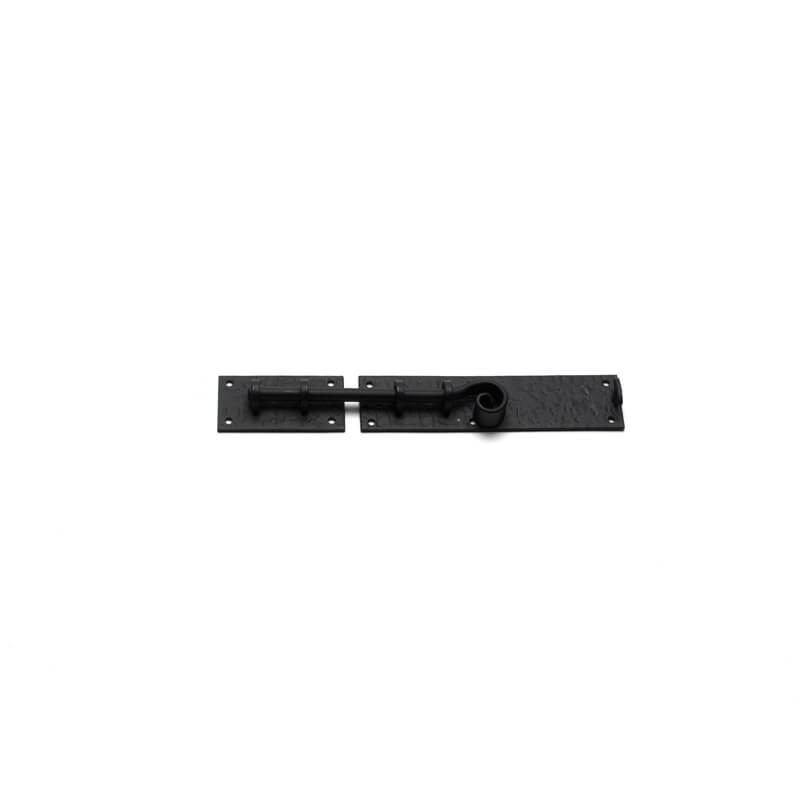 Close up of closed Shutter Lock with black powder coating.