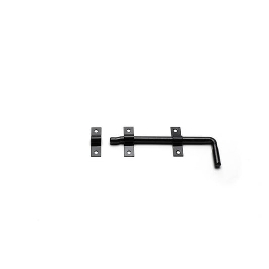 Close up of opened Shutter Locks with black powder coating.
