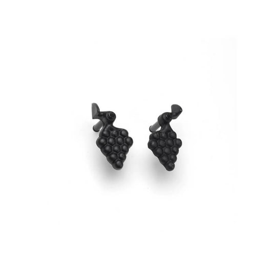 Closeup of Lag Mount Vintage Grape Shutter Tiebacks with black powder coating.