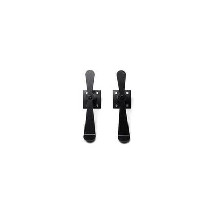 Closeup of Plate Mount Propeller Shutter Tiebacks with black powder coating.