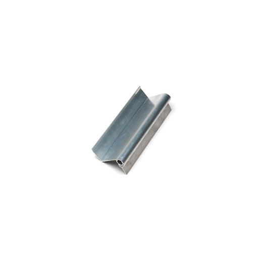 Closeup of aluminum Continuous Bermuda Hinge.