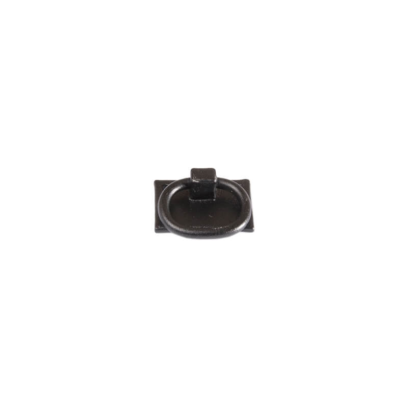 Closeup of Plate Mount Pull Ring with black powder coating.
