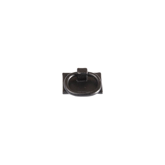 Closeup of Plate Mount Pull Ring with black powder coating.